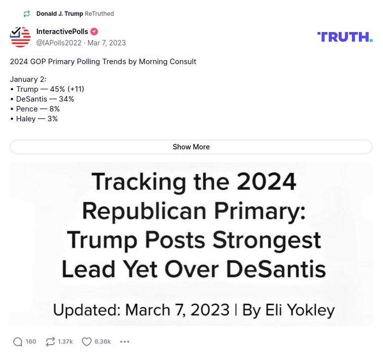 Post image from Donald Trump