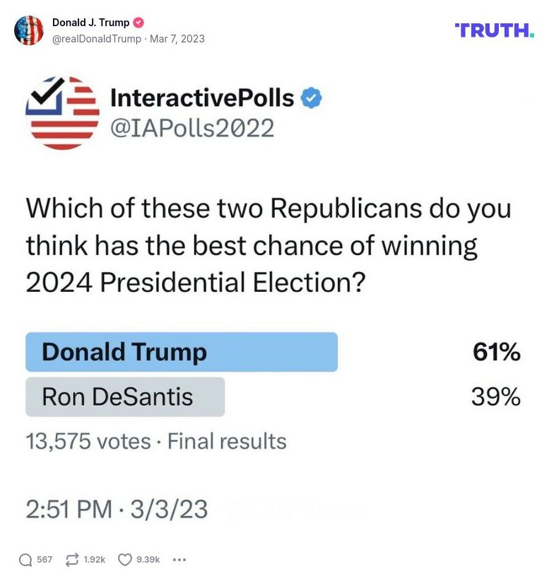 Post image from Donald Trump