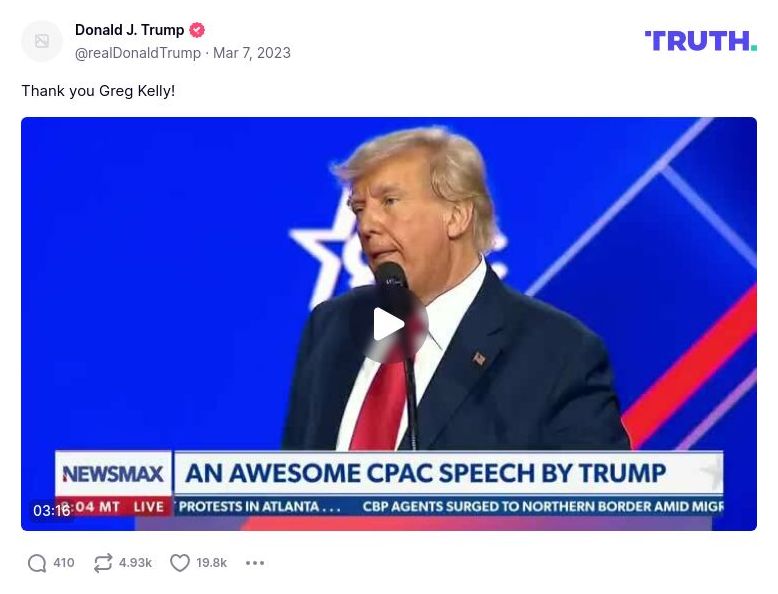 Post image from Donald Trump