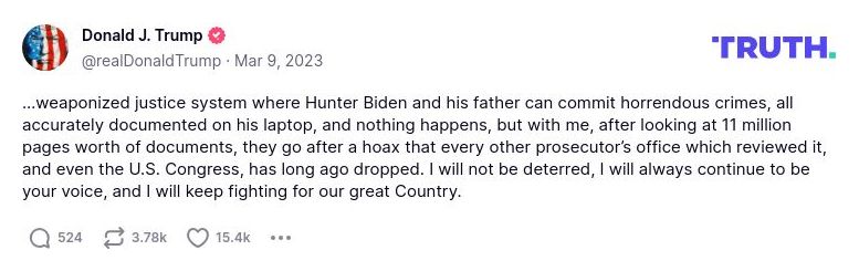 Post image from Donald Trump