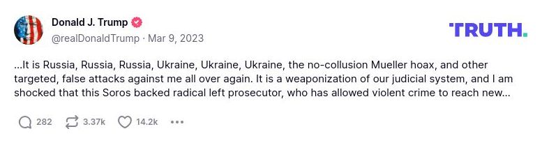 Post preview from Donald Trump