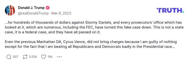 Post image from Donald Trump