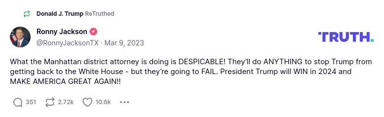 Post image from Donald Trump