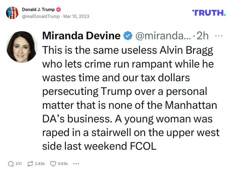 Post image from Donald Trump