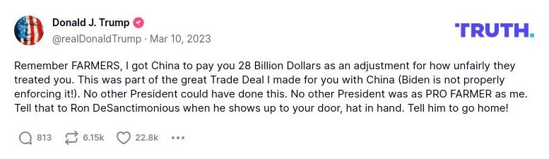 Post preview from Donald Trump