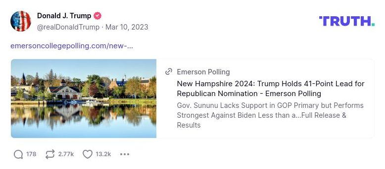 Post image from Donald Trump