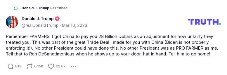 Post preview from Donald Trump