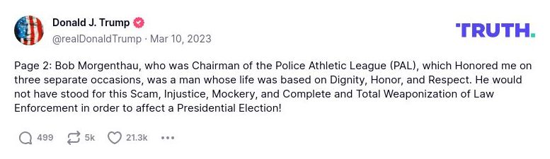 Post image from Donald Trump