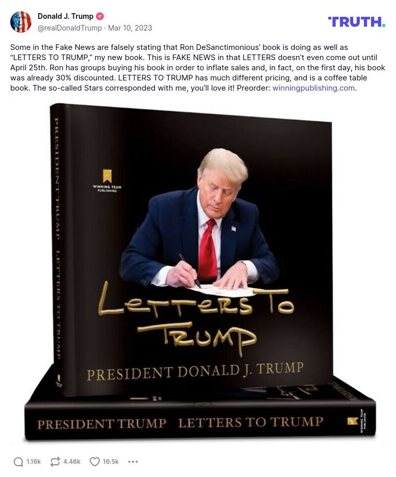 Post image from Donald Trump