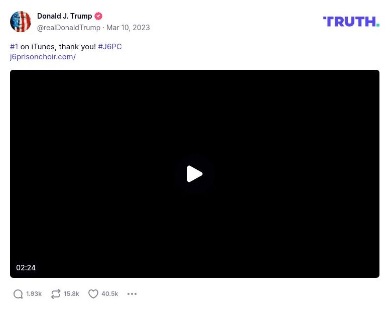 Post image from Donald Trump