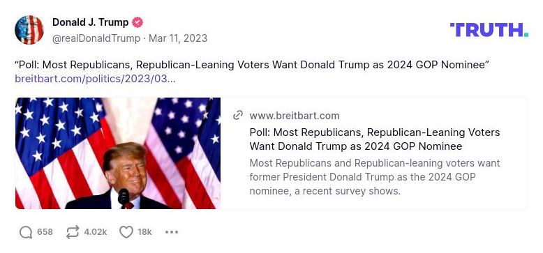 Post image from Donald Trump