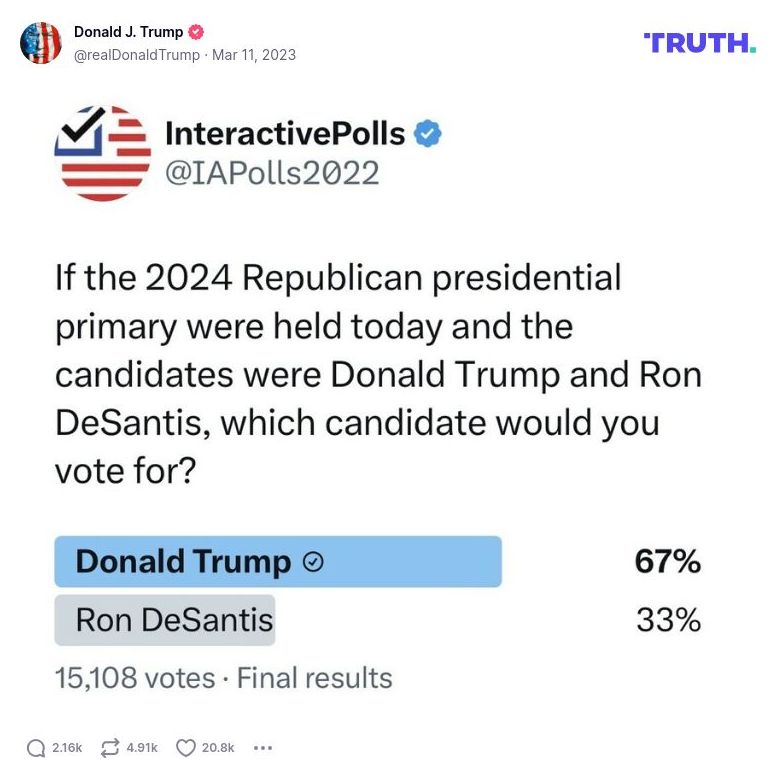 Post image from Donald Trump