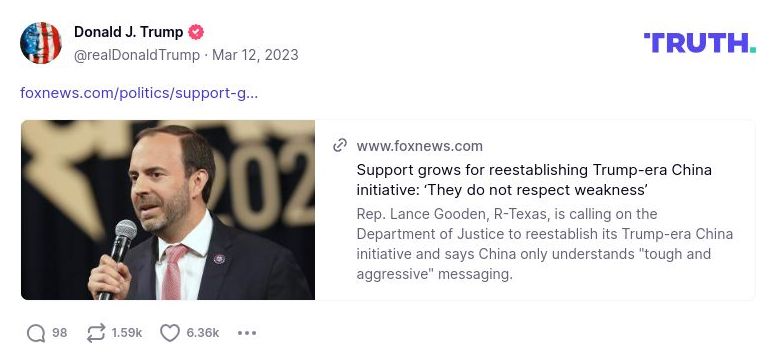 Post preview from Donald Trump