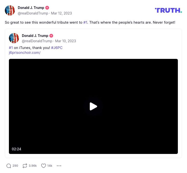 Post image from Donald Trump