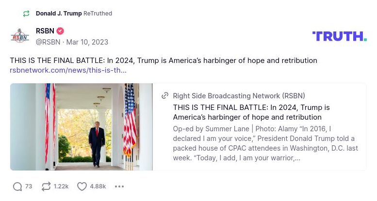 Post image from Donald Trump