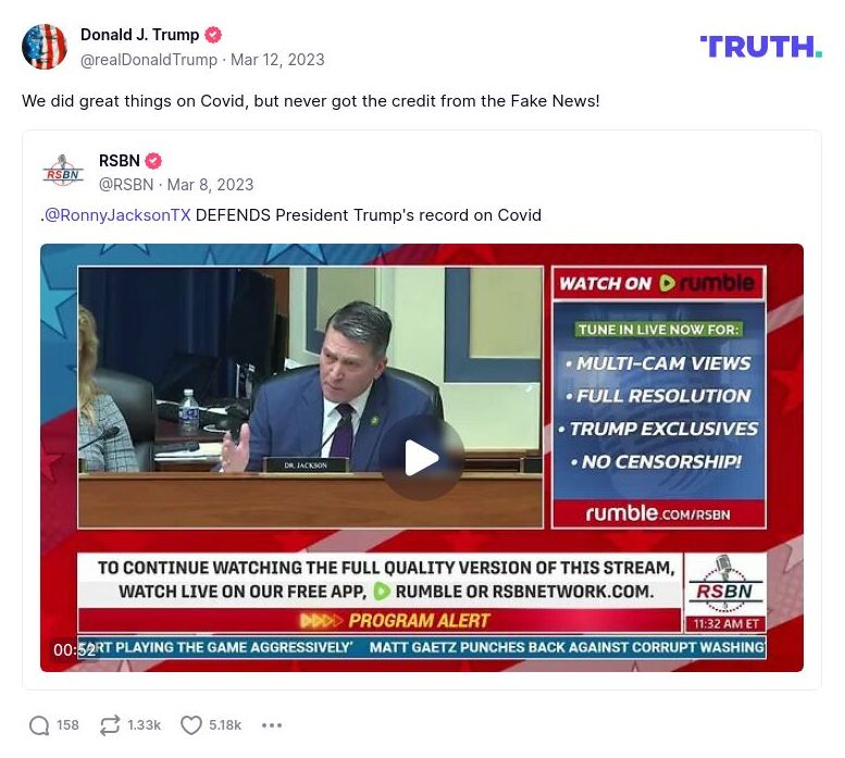 Post image from Donald Trump