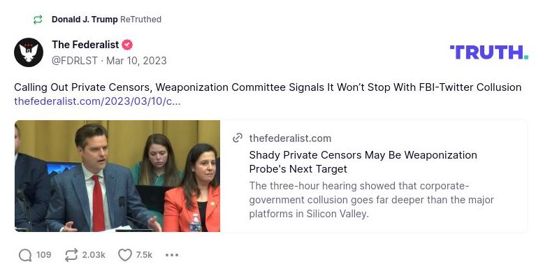 Post image from Donald Trump