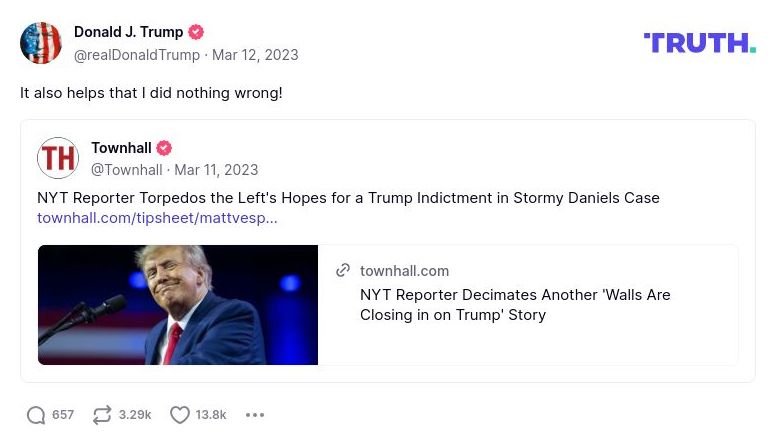 Post image from Donald Trump