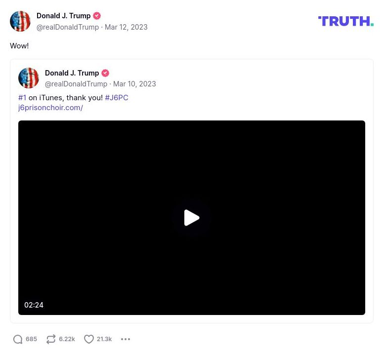 Post image from Donald Trump