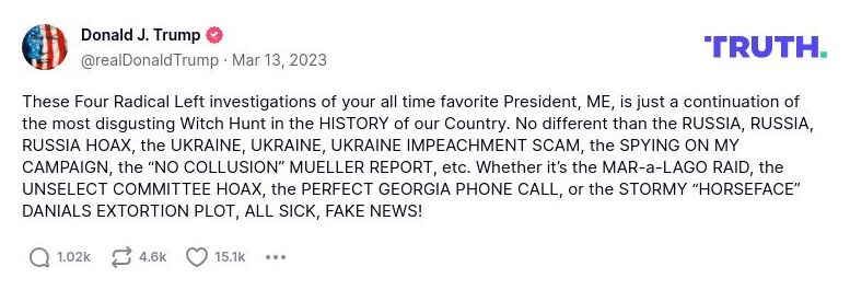 Post preview from Donald Trump