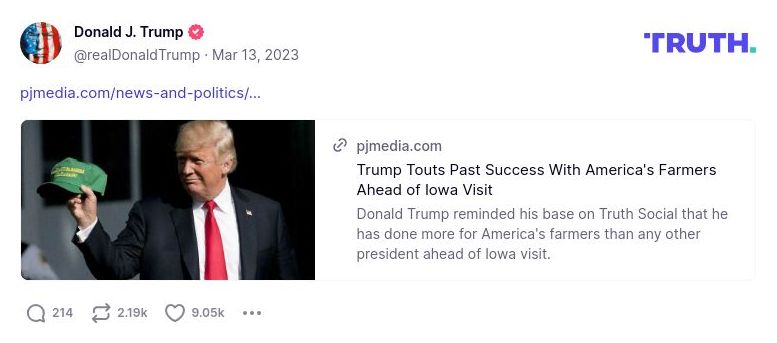 Post image from Donald Trump