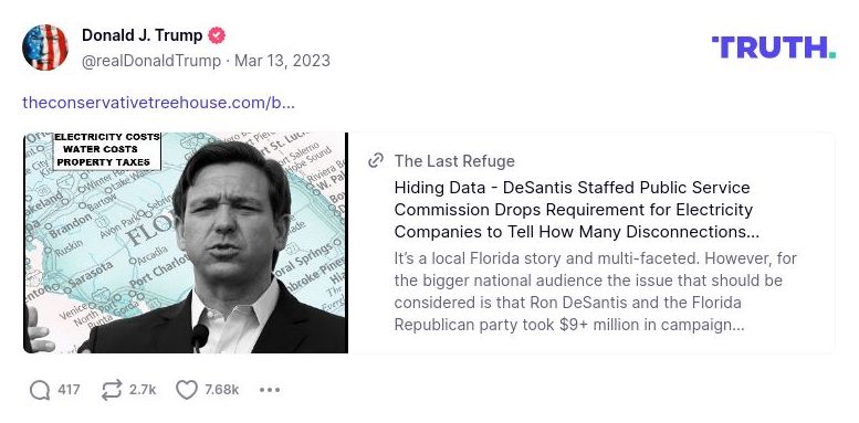 Post image from Donald Trump