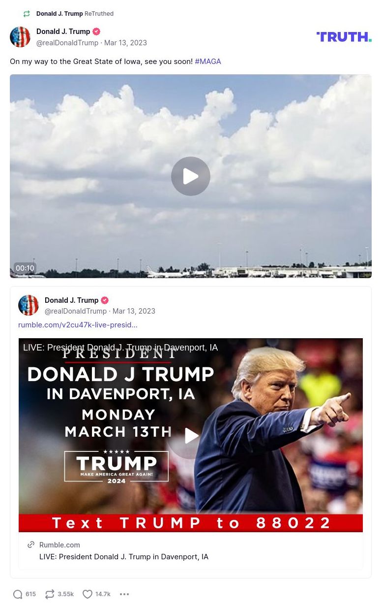 Post image from Donald Trump