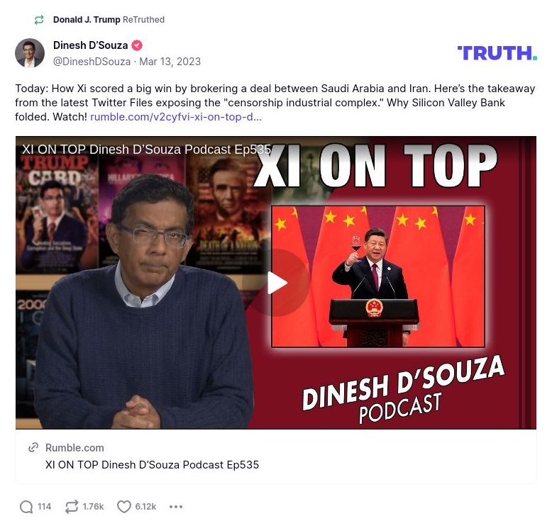 Post preview from Donald Trump