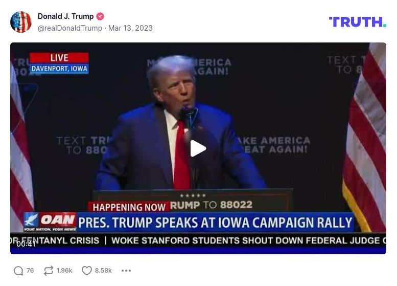 Post image from Donald Trump