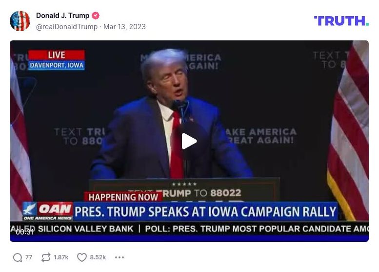 Post image from Donald Trump