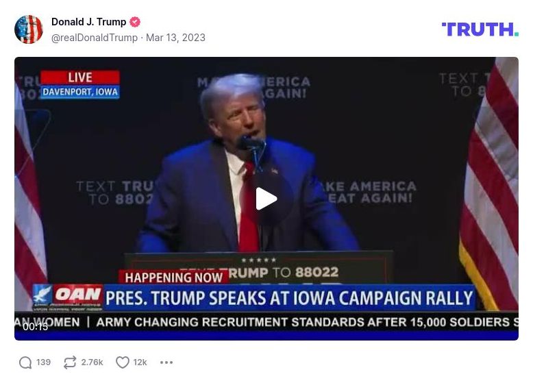 Post image from Donald Trump