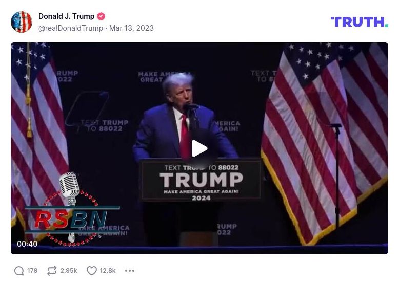 Post image from Donald Trump