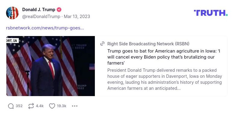 Post image from Donald Trump