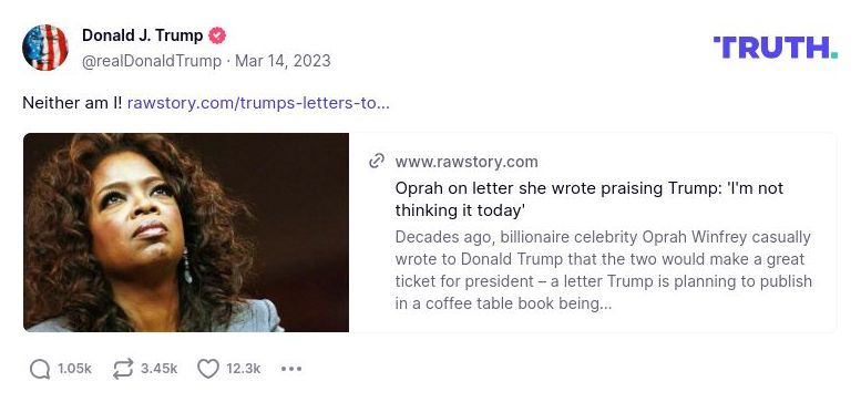 Post image from Donald Trump