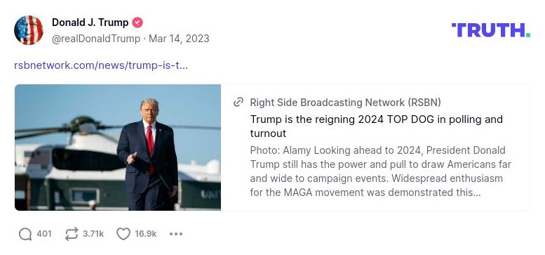 Post image from Donald Trump