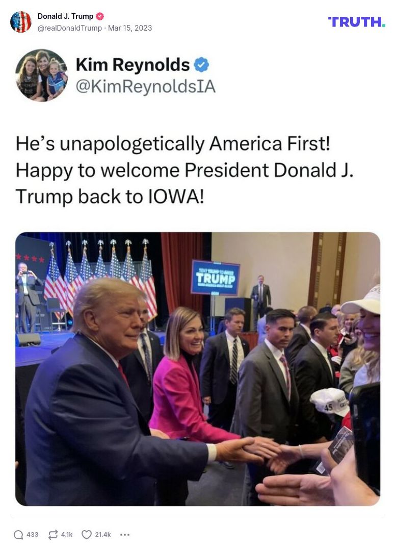 Post image from Donald Trump