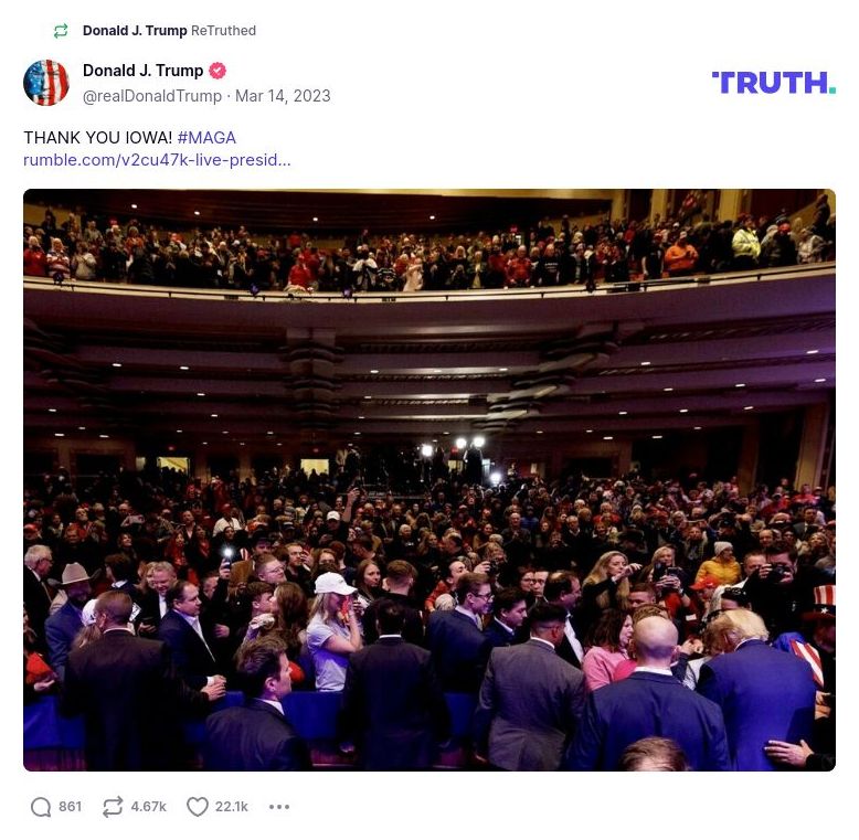 Post image from Donald Trump