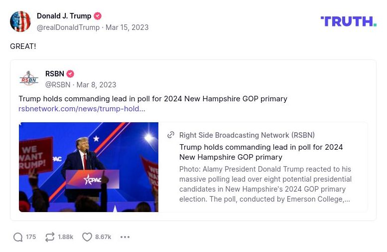 Post image from Donald Trump