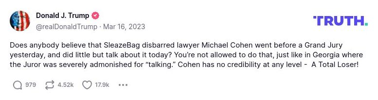 Post image from Donald Trump