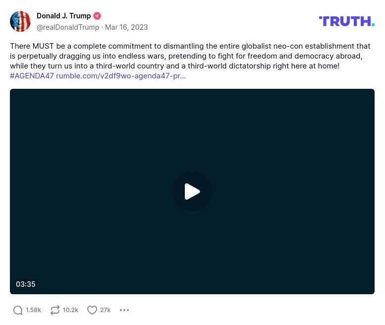 Post image from Donald Trump