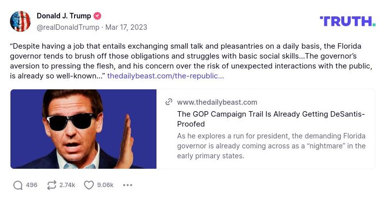 Post image from Donald Trump