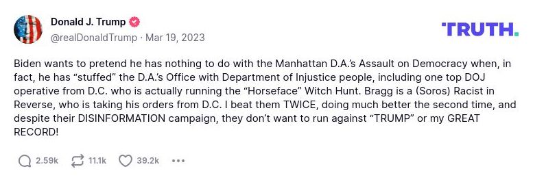 Post image from Donald Trump