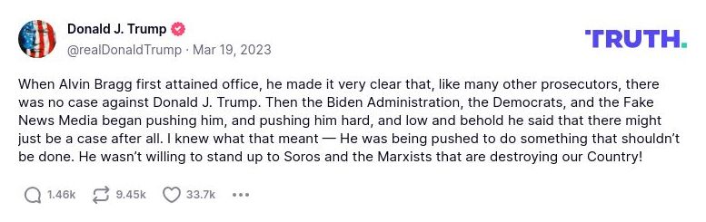 Post image from Donald Trump