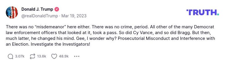 Post image from Donald Trump