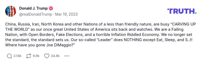 Post preview from Donald Trump