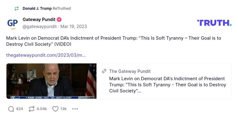 Post image from Donald Trump