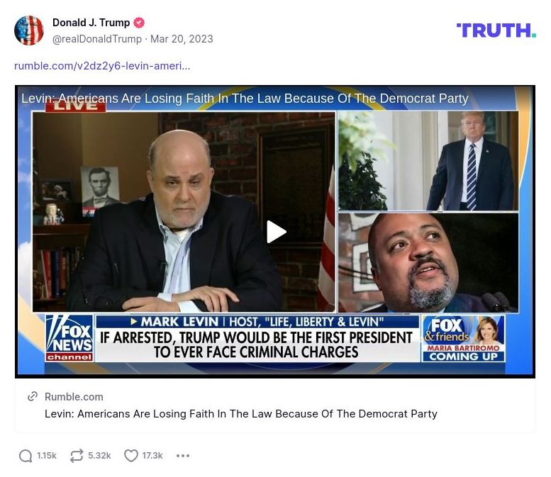 Post image from Donald Trump