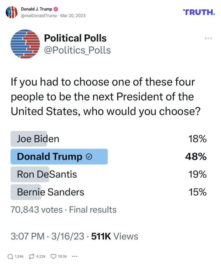 Post image from Donald Trump