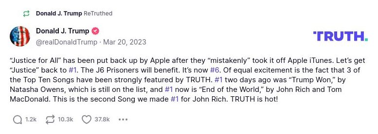 Post image from Donald Trump