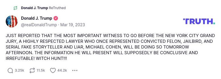 Post image from Donald Trump